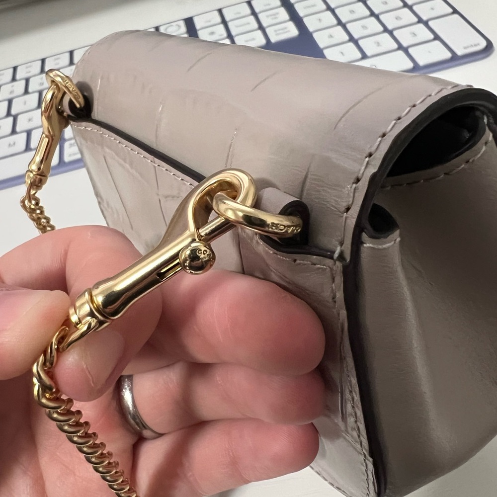 SOLD on Another Platform! Coach Taupe Croc-Embossed Crossbody Mini Bag - NWT - Picture 6 of 12
